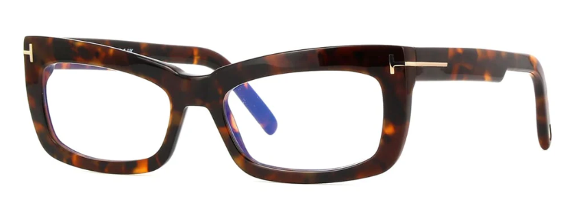 Tom Ford FT5966-B 052 Dark Havana/Dark Havana Rectangular Women's Eyeglasses