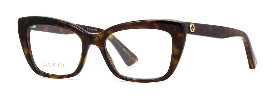 Gucci GG0165O 002 Havana/Cat-Eye Women's Eyeglasses