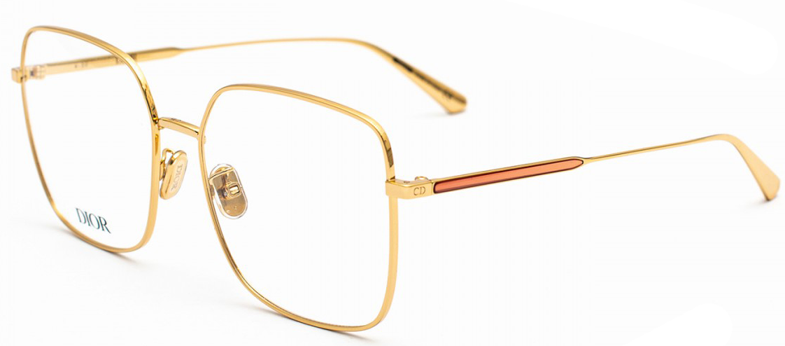Christian Dior GEM DIORO SU A800 Gold Square Women's Eyeglasses