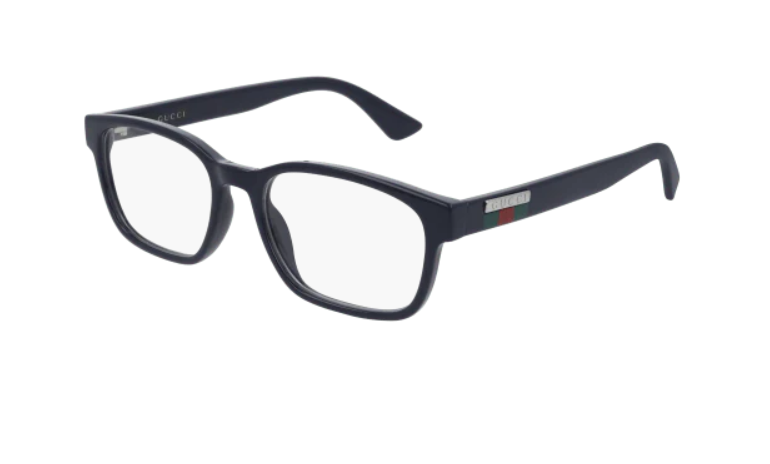 Gucci GG0749O 003 Blue/Clear Rectangle Men's Eyeglasses