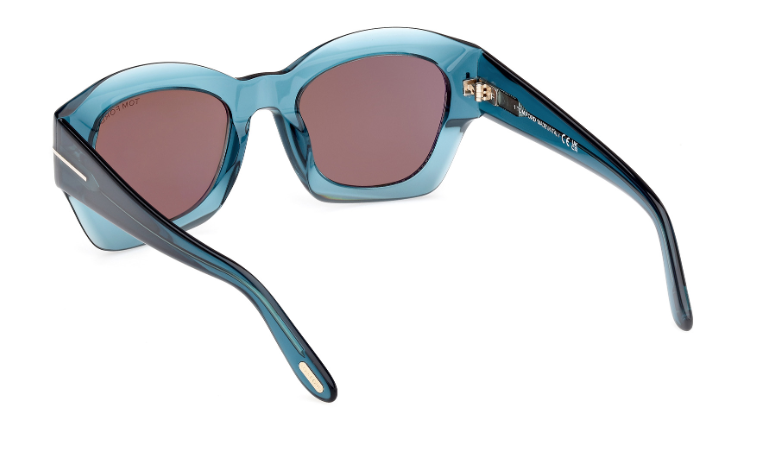 Tom Ford GUILLIANA FT1083 90L Shiny Blue/Roviex Mirrored Women's Sunglasses