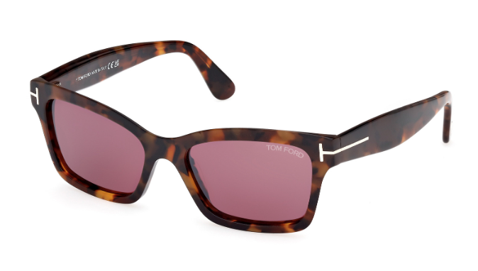 Tom Ford Mikel FT1085 52U Dark Havana/Bordeaux Square Women's Sunglasses