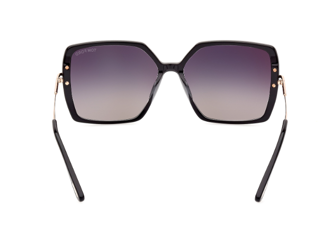 Tom Ford Joanna FT1039 01B Shiny Black/Gradient Smoke Square Women's Sunglasses