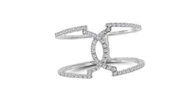 10kt White Gold Diamond Womens Fashion Band Ring 1/3 Ct