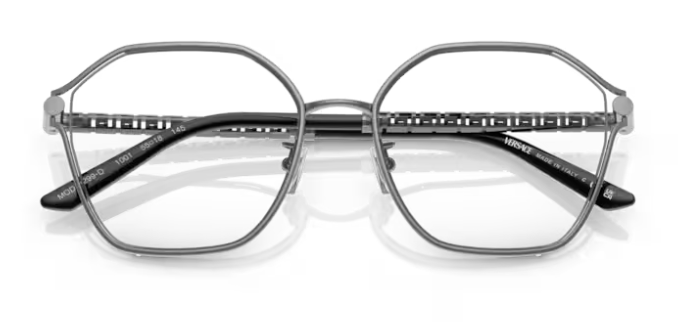 Versace 0VE1299D 1001 Gunmetal Soft Square Semi-Rim Square Women's Eyeglasses