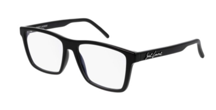 Saint Laurent SL 337 001 Black/Clear Square Men's Eyeglasses