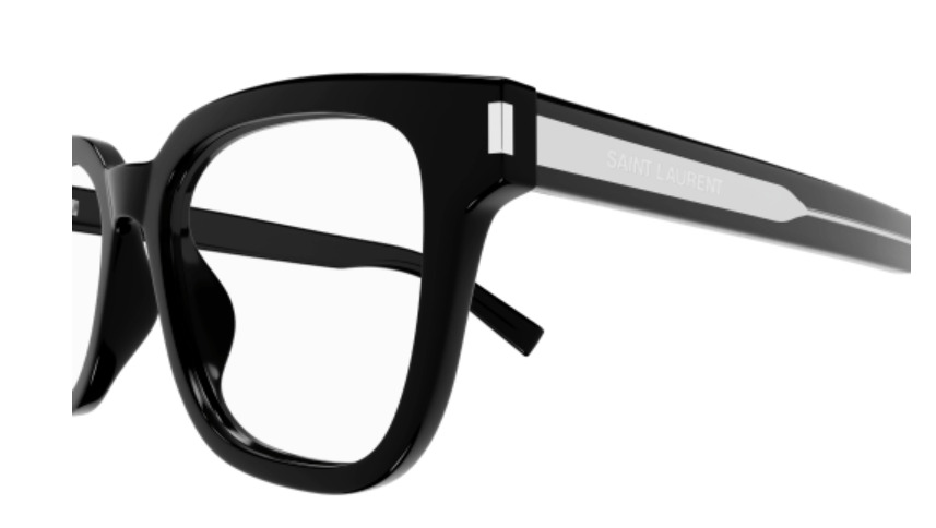 Saint Laurent SL 711 OPT 001 Black/Crystal Soft Rectangle Men's Eyeglasses