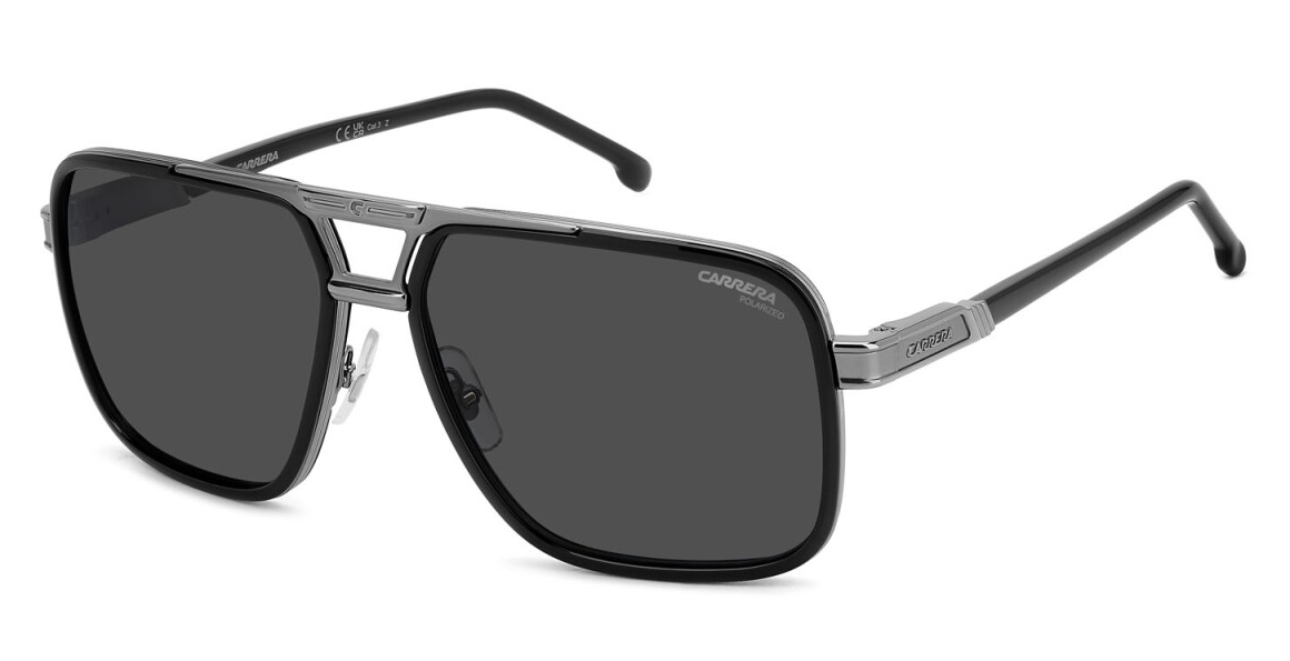 Carrera 1070/S ANS M9Black Ruthenium/Grey Polarized Rectangular Men's Sunglasses