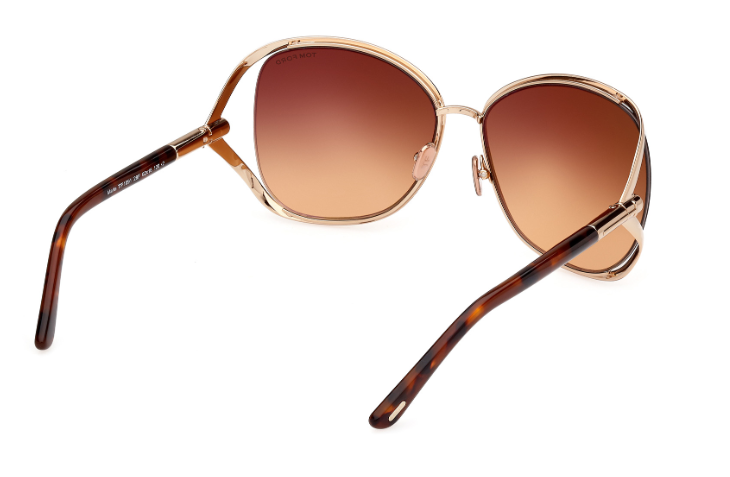 Tom Ford Marta FT1091 28F Deep Gold-Blonde Havana/Brown Round Women's Sunglasses