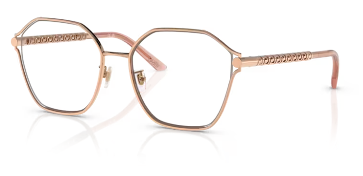 Versace 0VE1299D 1412 Rose gold Soft Square Semi-Rim Square Women's Eyeglasses