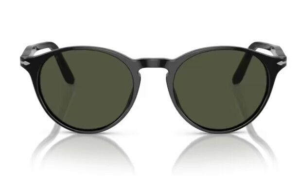 Persol 0PO3092SM 901431 Black/ Green Round Shaped 50mm Men's Sunglasses