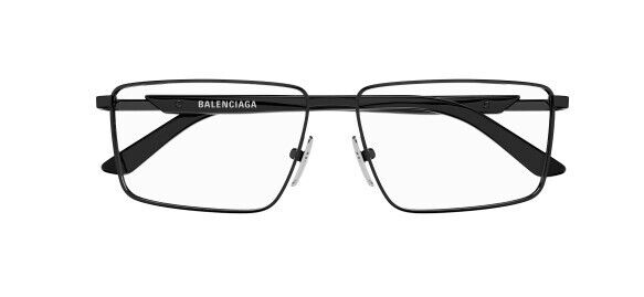 Balenciaga BB0247O 003 Grey-Black Rectangular Men's Eyeglasses