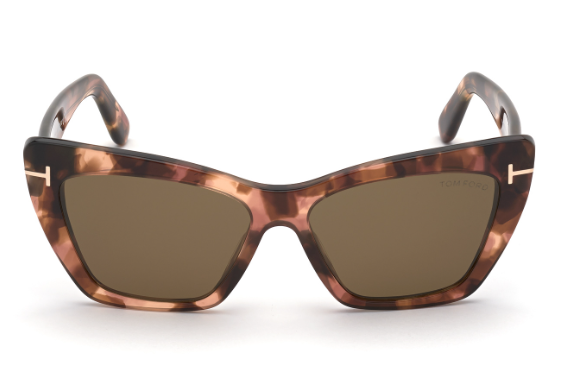 Tom Ford WYATT FT0871 55J Coloured Havana/Roviex Cat Eye Women's Sunglasses