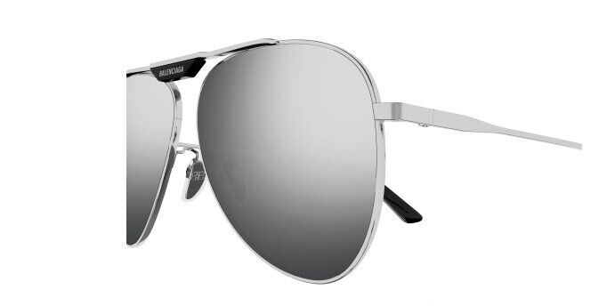 Balenciaga BB0244S 002 Silver Oval Unisex Sunglasses