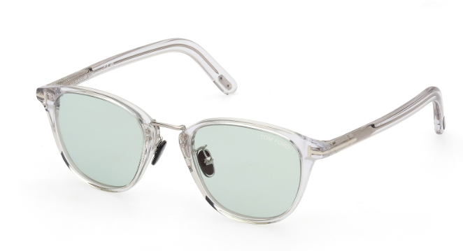 Tom Ford FT1049 D 26N Crystal/Green Square Men's Sunglasses