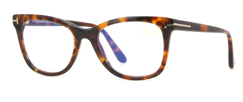 Tom Ford FT5986-B 052 Dark Havana/Dark Havana Square Women's Eyeglasses