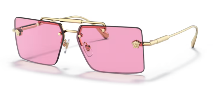 Versace 0VE2245 1002-5 Gold/Fuchsia Rectangular Women's Sunglasses