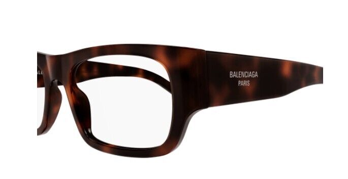 Balenciaga BB0370O 003 Dark Havana Rectangular Men's Eyeglasses