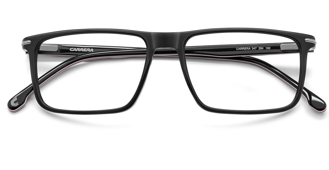 Carrera 347 284 Black Ruthenium Rectangular Men's Eyeglasses