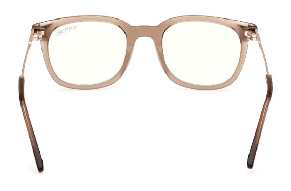 Tom Ford FT5904 045 Shiny Light Brown/Clear Square Men's Eyeglasses