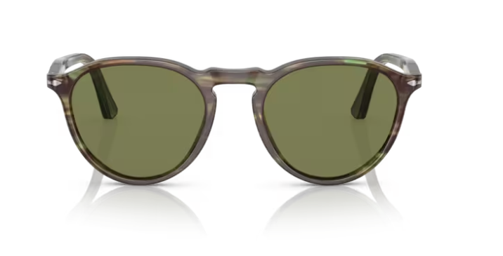 Persol OPO3286S 11564E Havana Green/Light Green Round Men's Sunglasses