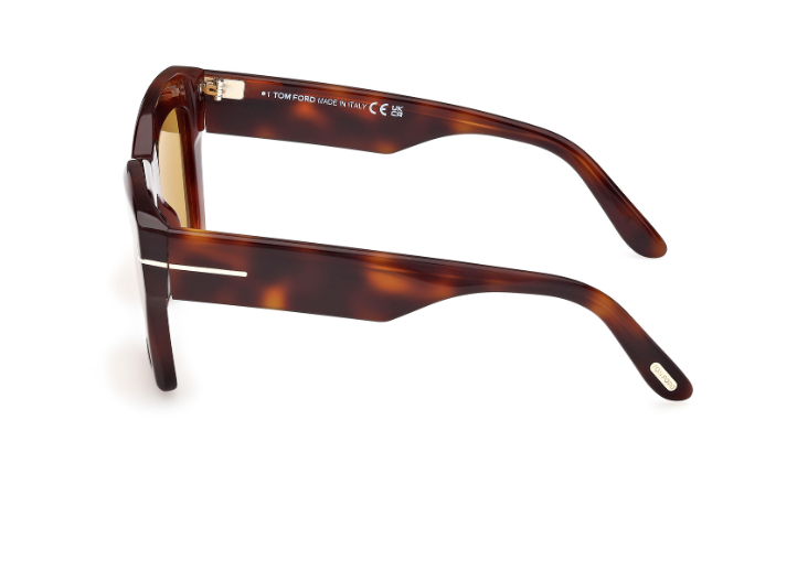 Tom Ford Luna FT1191 53E Blonde Havana/Brown Square Women's Sunglasses