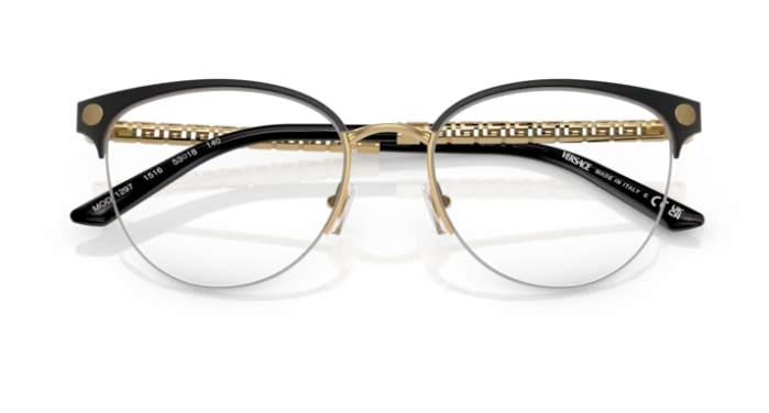 Versace 0VE1297 1516 Gold/Matte black 53mm Cat-Eye Women's Eyeglasses