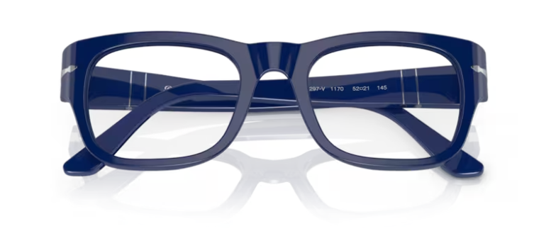 Persol 0PO 3297V 1170 Blue/Clear Rectangle Men's Eyeglasses