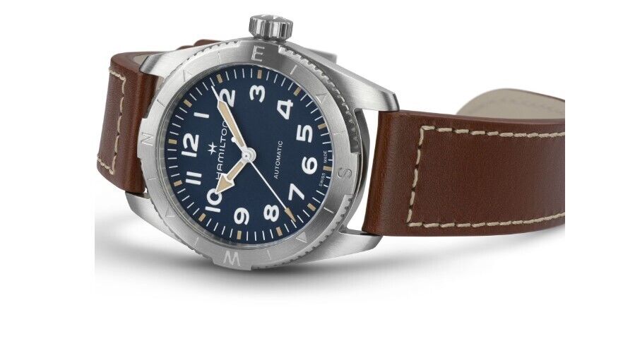 Hamilton Khaki Field Automatic Blue Dial Leather Round Men's Watch H70225540