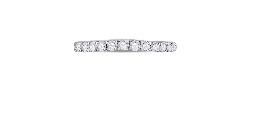 10kt White Gold Diamond Womens Band Ring 1/2 Cttw