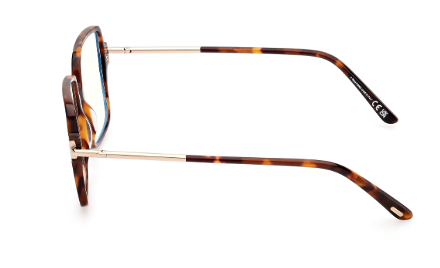 Tom Ford FT5915 052  Red Havana/Clear Square women's Eyeglasses