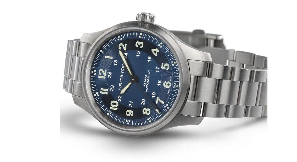 Hamilton Khaki Field Titanium Auto Blue Dial Round Men's Watch H70545140