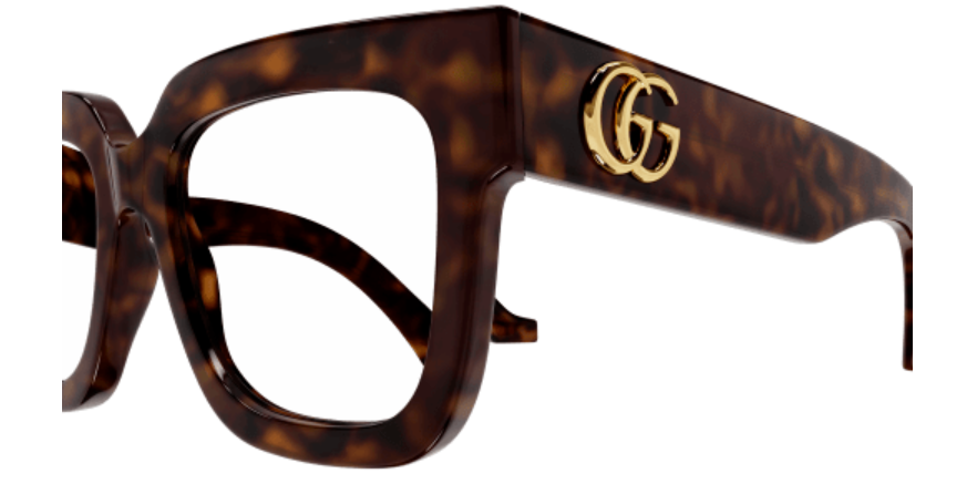 Gucci GG1549O 002 Havana Oversized Square Women Eyeglasses