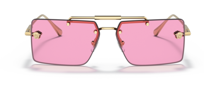 Versace 0VE2245 1002-5 Gold/Fuchsia Rectangular Women's Sunglasses