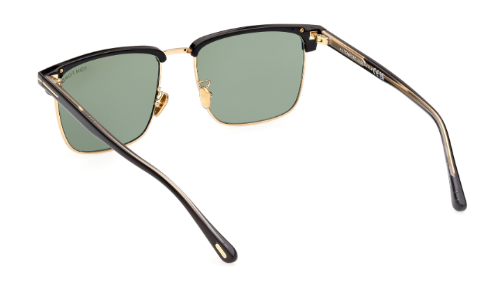 Tom Ford HUDSON 02 FT0997 H 01N Pale Gold-Black/Green Square Men's Sunglasses