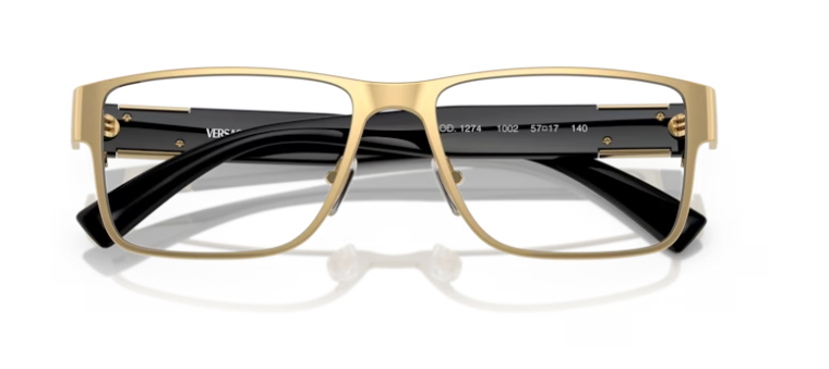 Versace 0VE1274 1002 Gold 57mm Rectangle Men's Eyeglasses