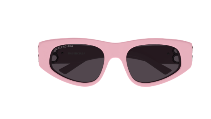 Balenciaga BB0095S 013 Pink-Silver/Grey Cat Eye Women's Sunglasses