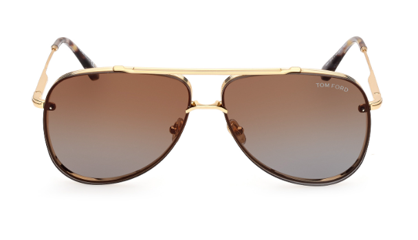 Tom Ford LEON FT1071 30F Deep Gold/Brown Gradient Soft Square Men's Sunglasses