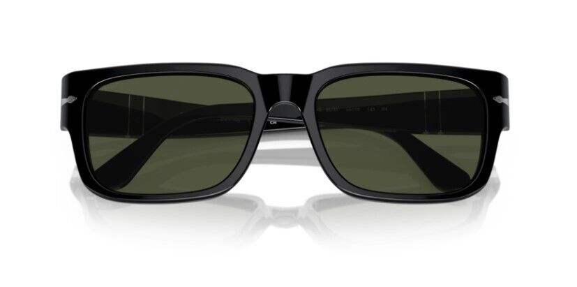 Persol 0PO3315S 95/31 Black/Green 58mm Rectangular Men's Sunglasses