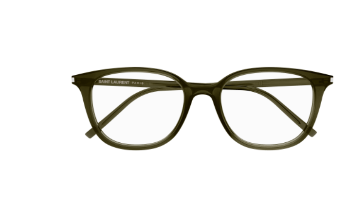 Saint Laurent SL 644/F 005 Green Square Men's Eyeglasses