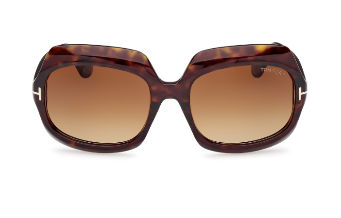 Tom Ford REN FT1155 52F Dark Havana/Gradient Brown Square Women's Sunglasses