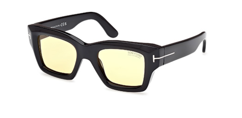 Tom Ford ILIAS FT1154 01E Shiny Black Square Men's Sunglasses.