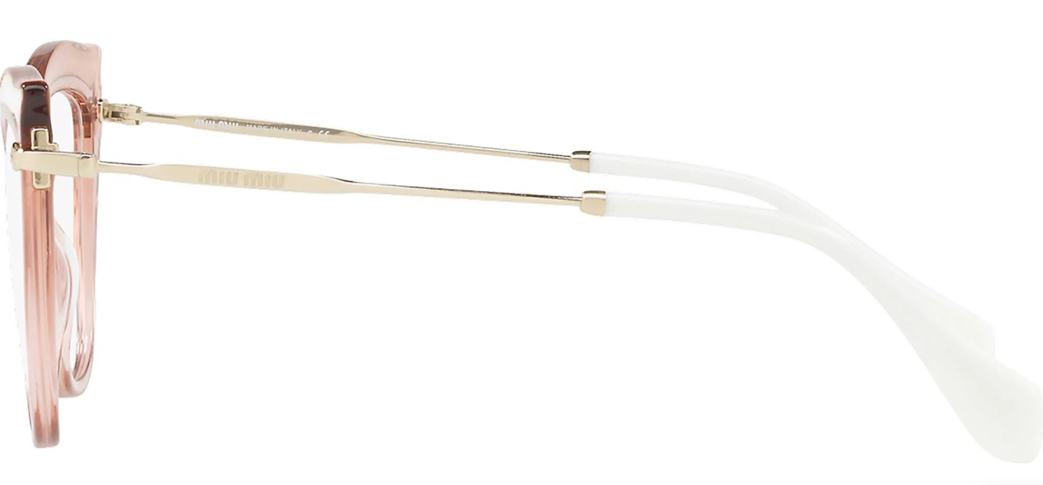 Miu Miu MU 06PV VH01O1 Transparent Pink Cat Eye Women's Eye glasses