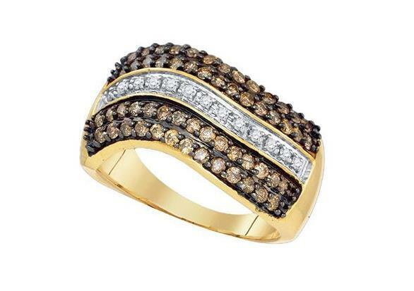 Sterling Silver Diamond Womens Fashion Band Ring 7/8 Ct