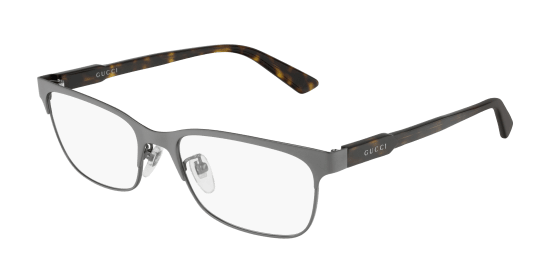 Gucci GG0494OJ 002  Gunmetal/Havana Rectangle Men's Eyeglasses