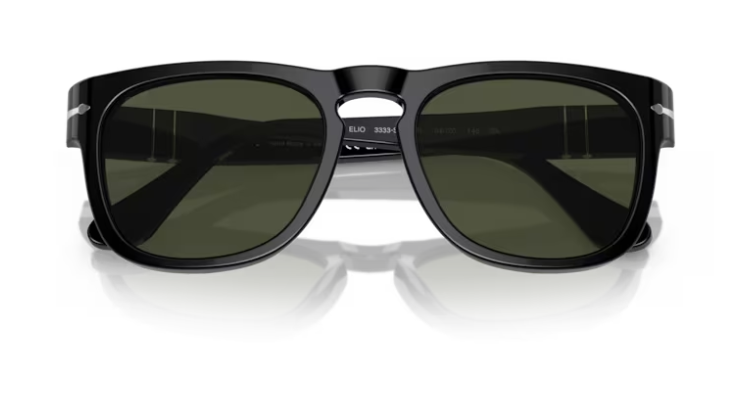 Persol 0PO3333S Elio 95/31 Black/Green Square 54mm Men's Sunglasses