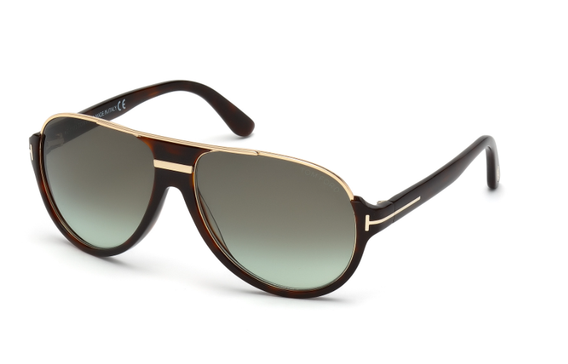 Tom Ford  Dimitry FT0334 56K Red Havana/Gradient Roviex Round Men's Sunglasses