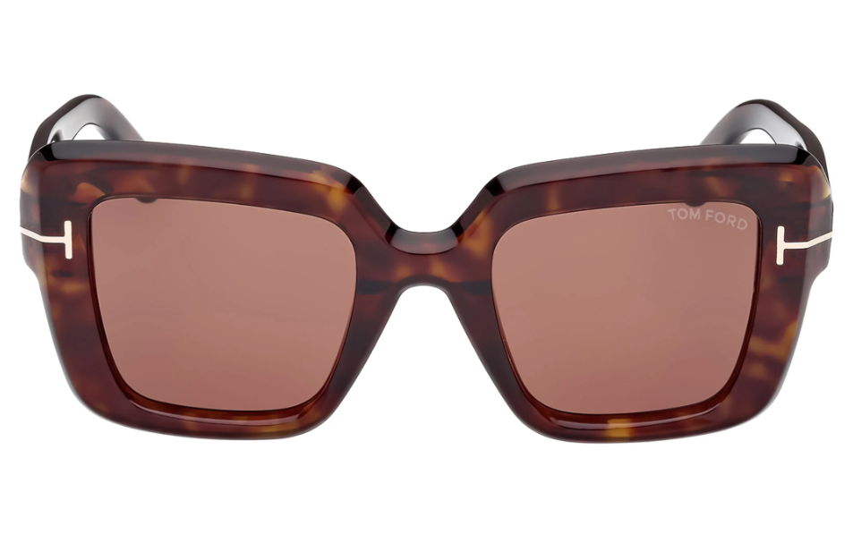 Tom Ford Esme FT1157 52J Women's Dark Havana/Brown Square Sunglasses