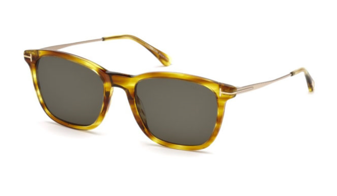 Tom Ford FT0625 47A Light Tortoise/Grey Square Men's Sunglasses