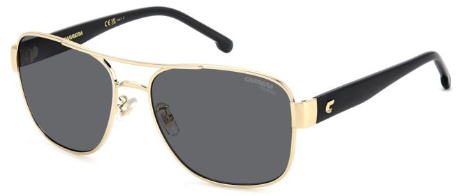 Carrera 3042/S RHL/M9 Gold Black/Grey Polarized Rectangle Men's Sunglasses